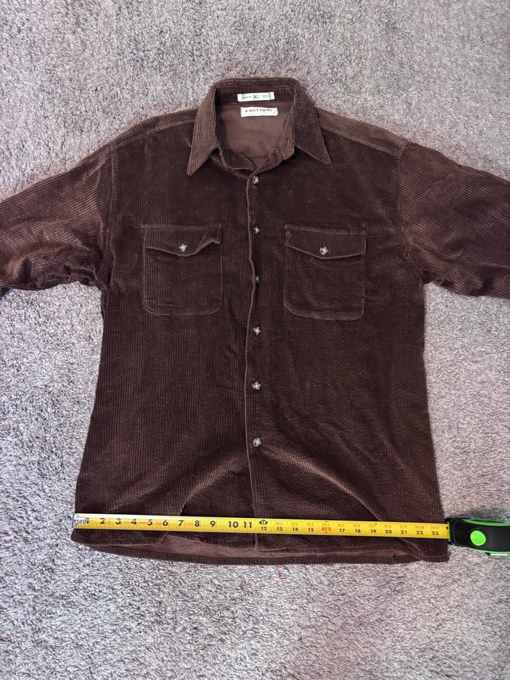 Vintage Rustique Corduroy Button-Up Shirt Jacket in Deep Brown 100% cotton Med - Picture 7 of 9